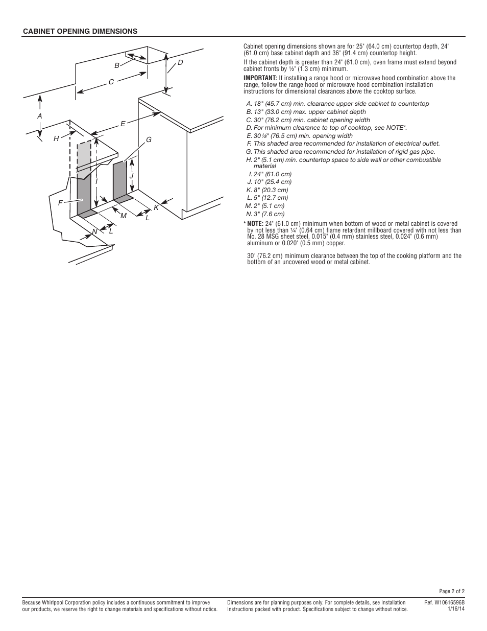 Whirlpool WFG505M0BS User Manual | Page 2 / 2