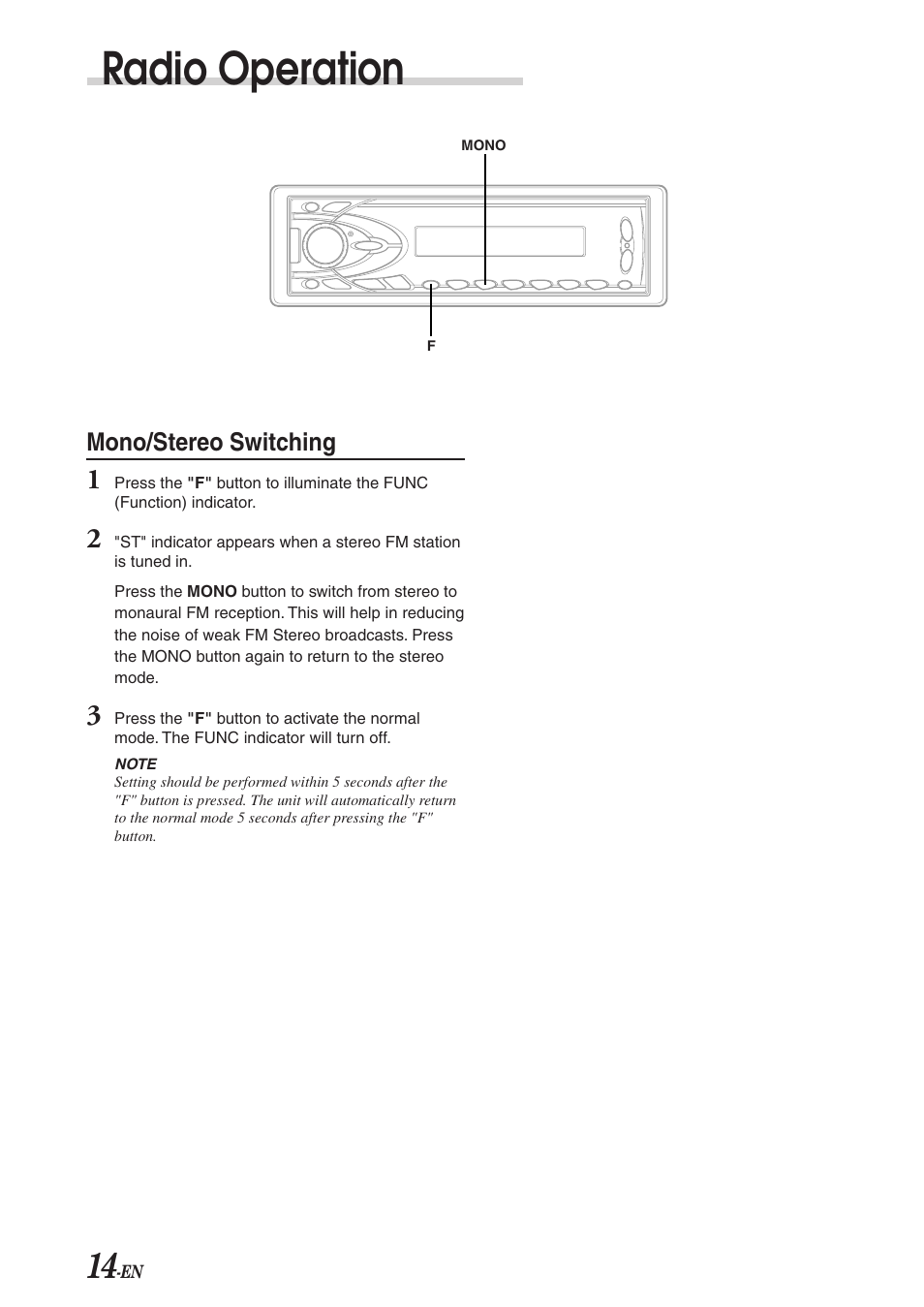 Radio operation | Alpine CDA-7863 User Manual | Page 16 / 28