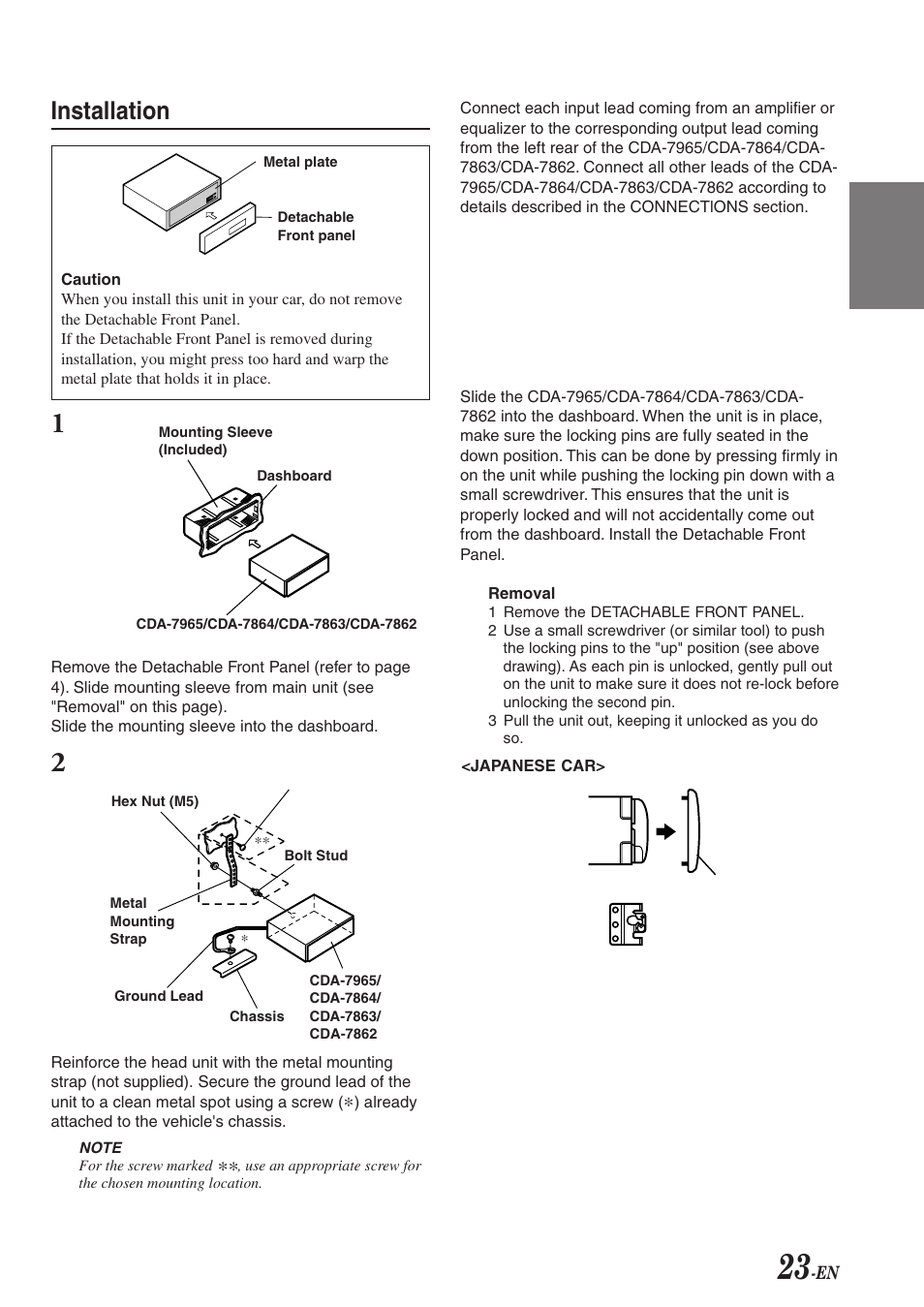 Installation | Alpine CDA-7863 User Manual | Page 25 / 28