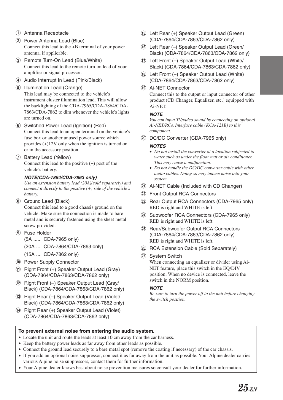 Alpine CDA-7863 User Manual | Page 27 / 28