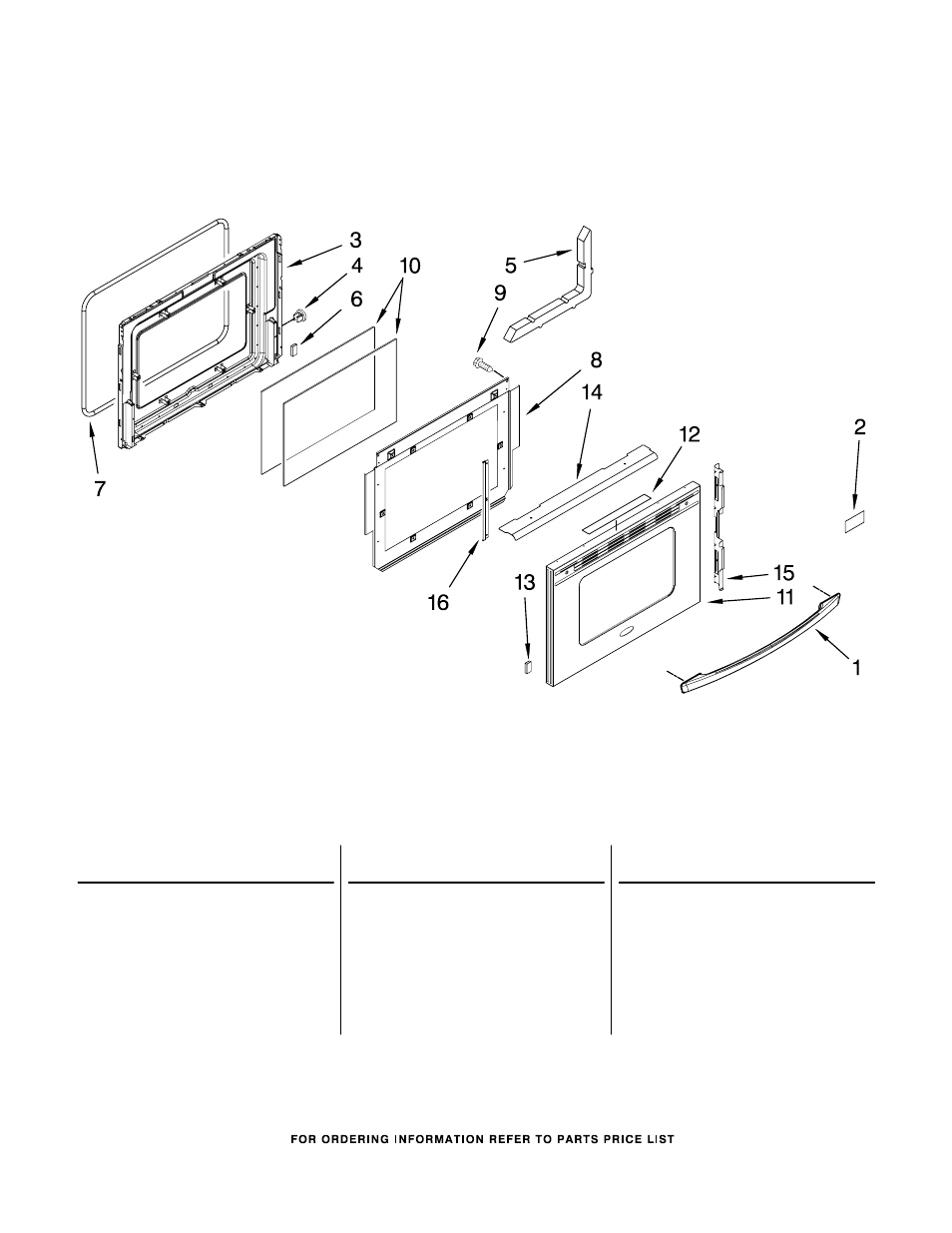 Door, Door parts | Whirlpool WDE150LVS User Manual | Page 5 / 6