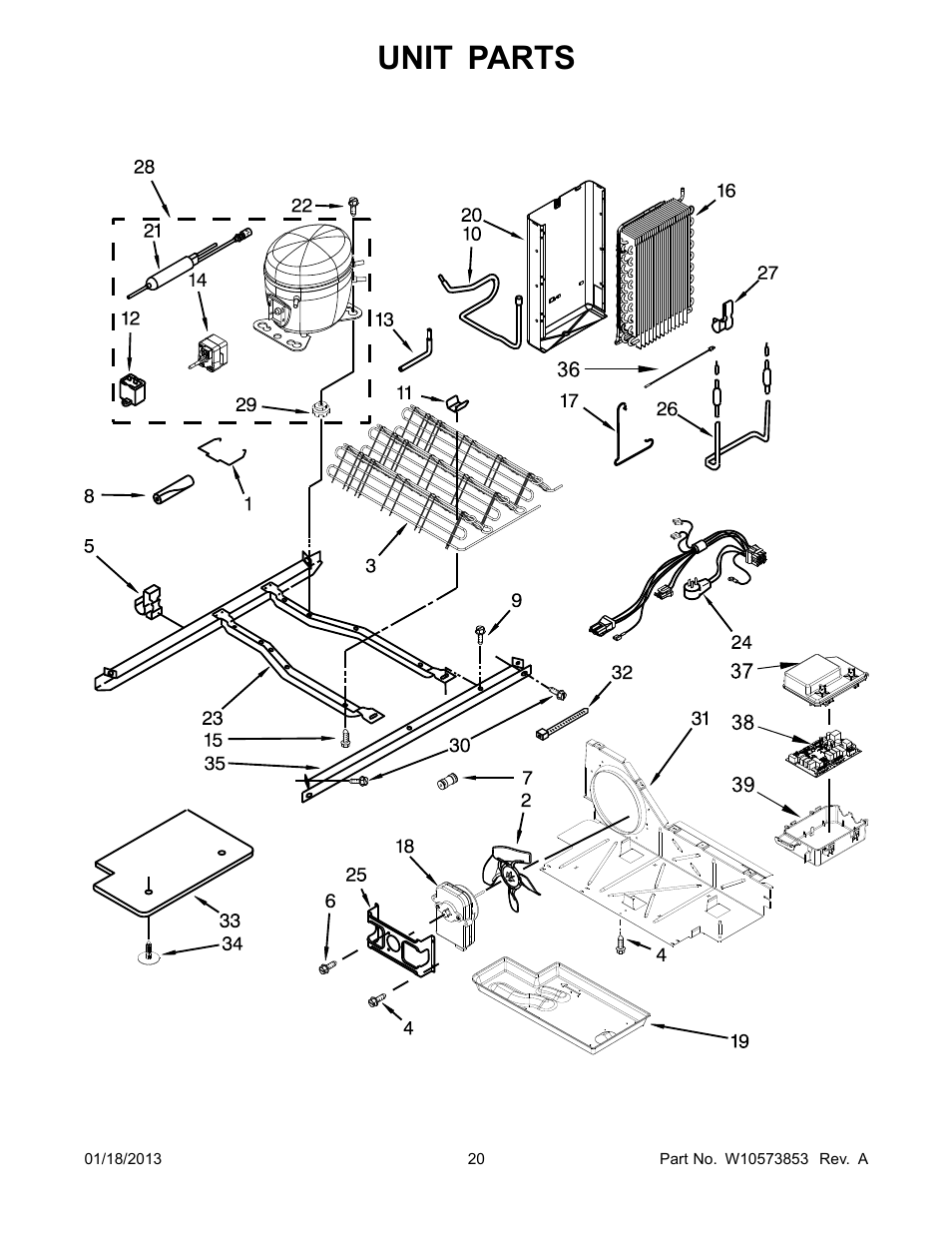 Unit, Unit parts | Whirlpool WRS342FIAW User Manual | Page 20 / 24