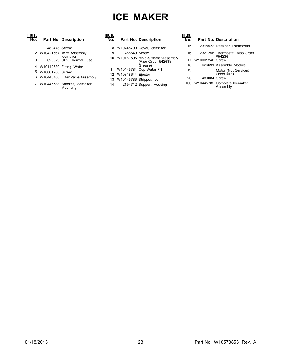 Ice maker | Whirlpool WRS342FIAW User Manual | Page 23 / 24