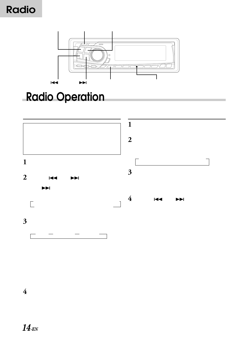 Radio operation, Radio, Manual tuning | Switching the tuner mode | Alpine CDA-7876RB User Manual | Page 16 / 44