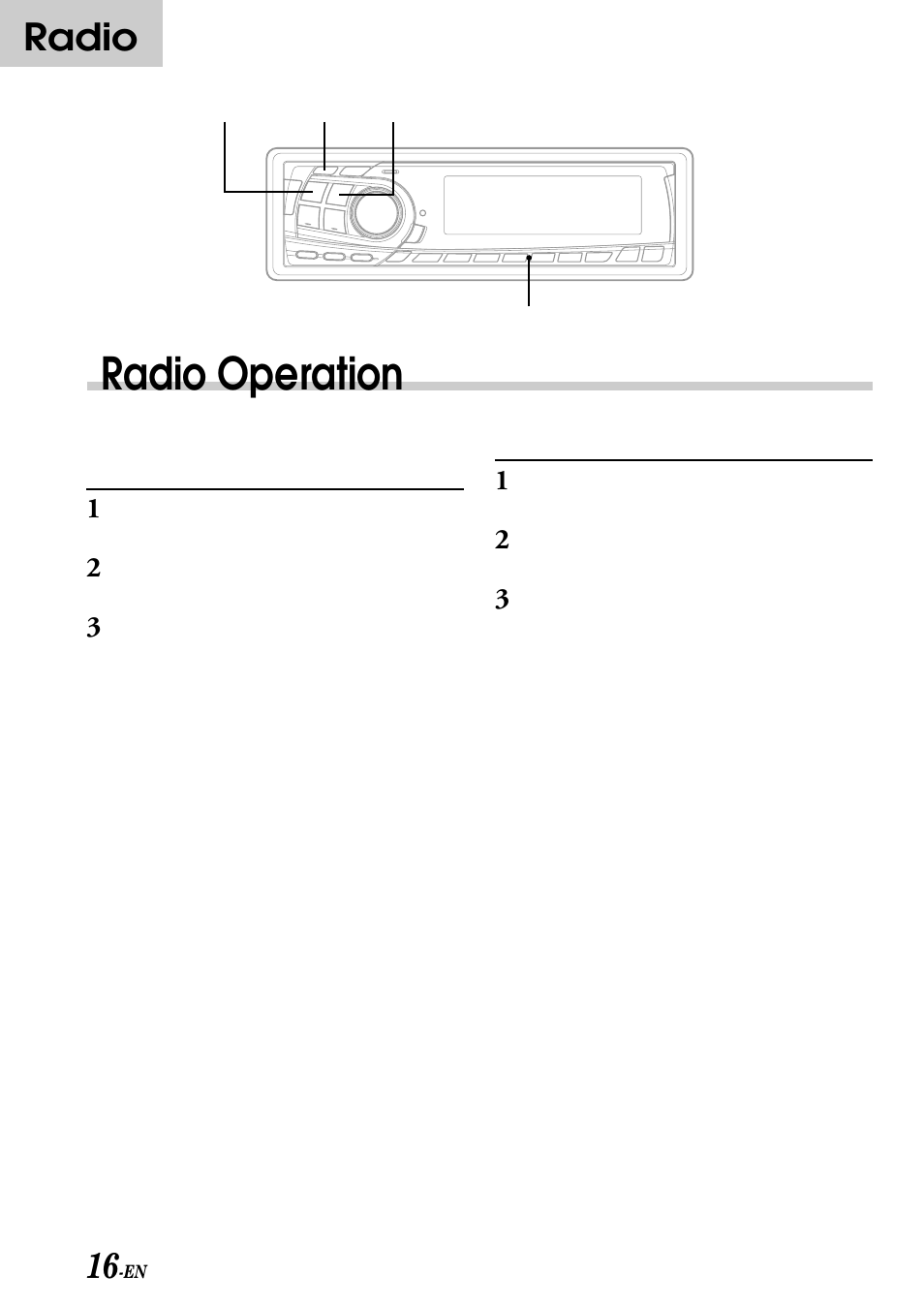 Radio operation, Radio | Alpine CDA-7876RB User Manual | Page 18 / 44