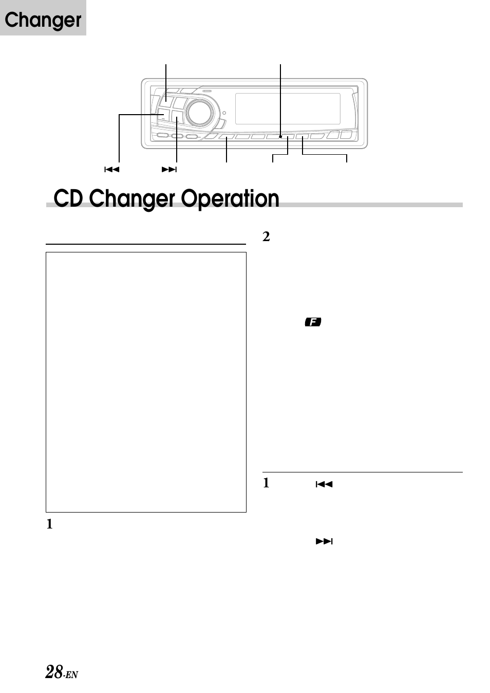 Cd changer operation, Changer, Controlling cd changer (optional) | Music sensor (m.s.) skip | Alpine CDA-7876RB User Manual | Page 30 / 44