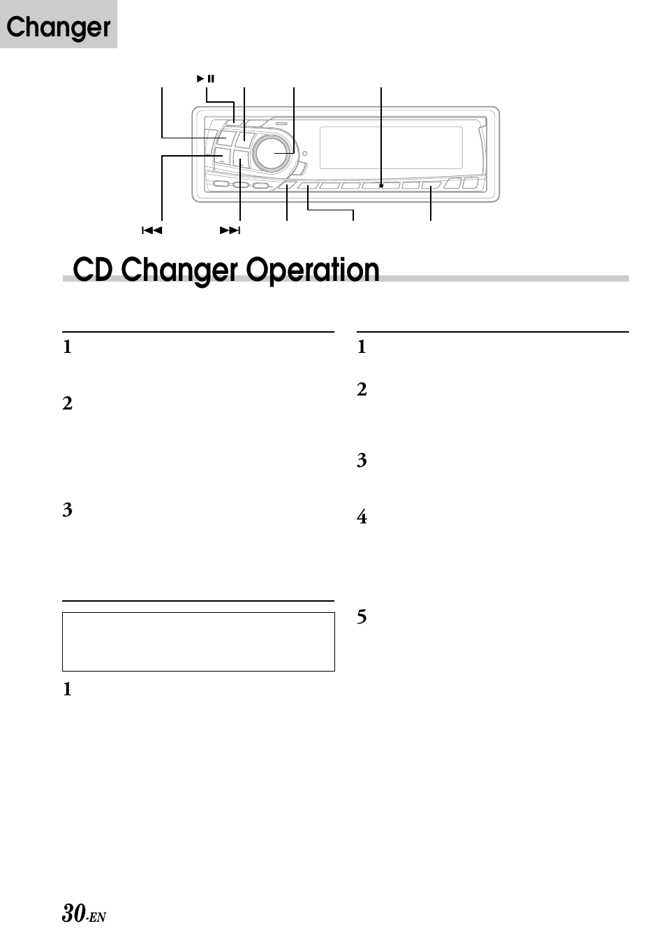 Cd changer operation, Changer, Disc scan | Titling discs | Alpine CDA-7876RB User Manual | Page 32 / 44