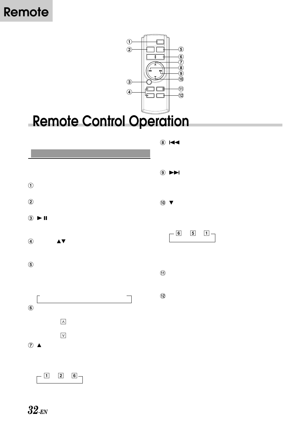 Remote control operation, Remote, Controls on remote control | Alpine CDA-7876RB User Manual | Page 34 / 44