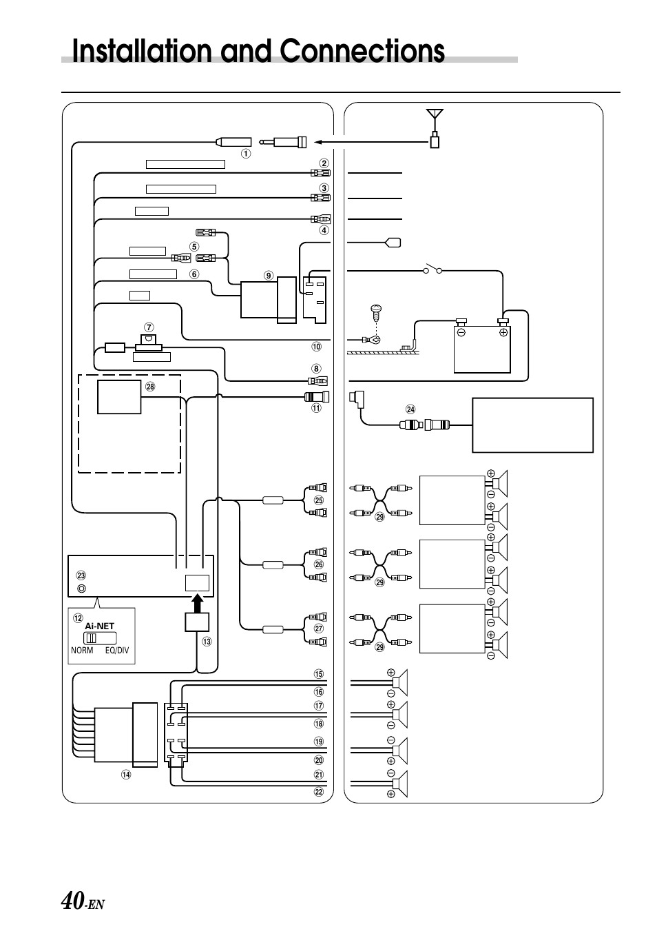 Installation and connections, Connection | Alpine CDA-7876RB User Manual | Page 42 / 44