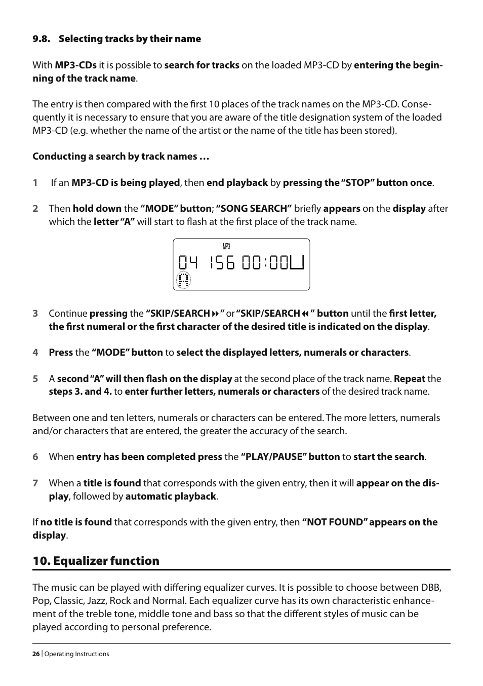 Equalizer function | Alpine KH 2279 User Manual | Page 24 / 30