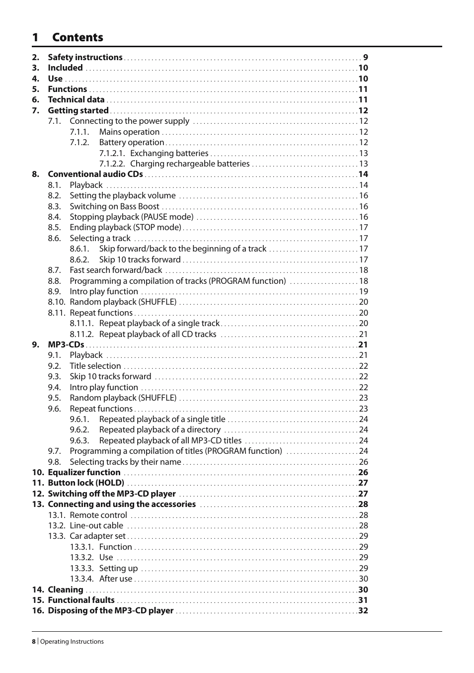 1 contents | Alpine KH 2279 User Manual | Page 6 / 30