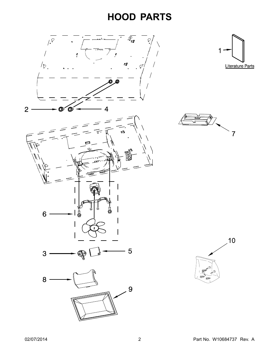 Hood parts | Whirlpool UXT4130ADS User Manual | Page 2 / 3