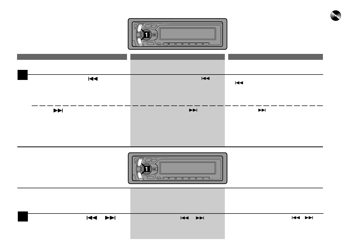 Music sensor (skip), Fast forward and backward, Détecteur de plage (saut) sensor de música (salto) | Alpine CTA-1502R User Manual | Page 54 / 88