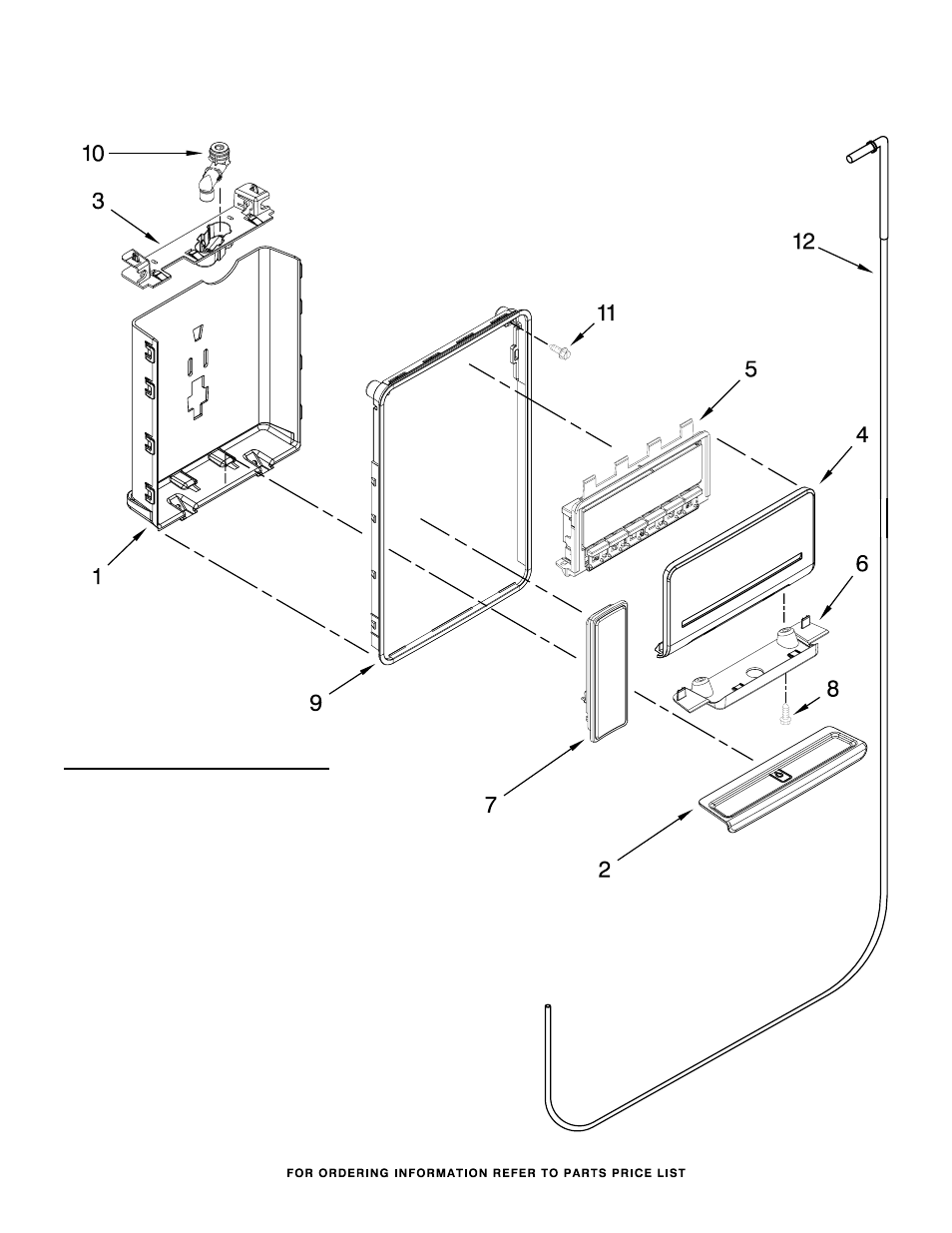 Dispenser front, Dispenser front parts | Whirlpool WRT771REYB User Manual | Page 13 / 14