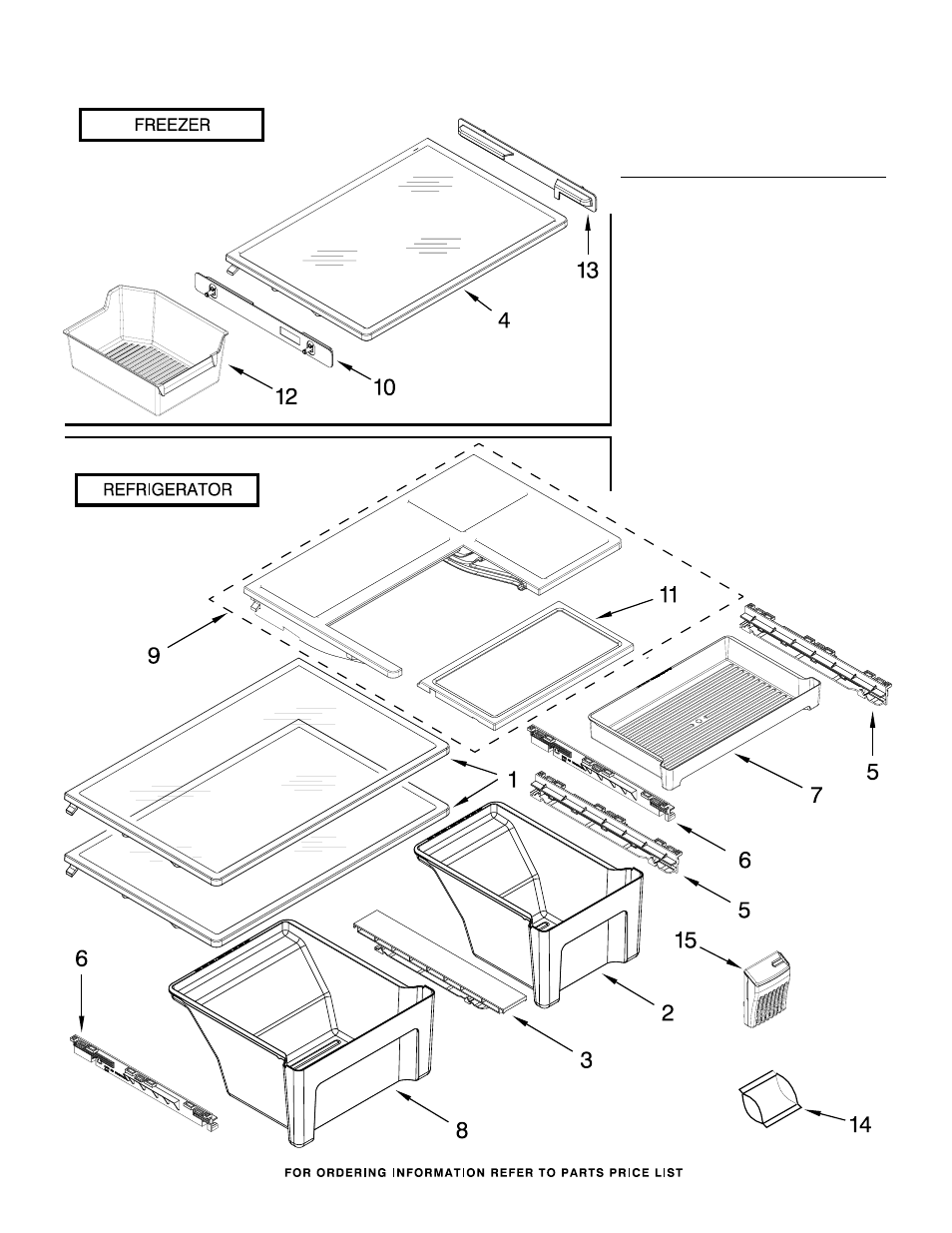 Shelf, Shelf parts | Whirlpool WRT771REYB User Manual | Page 5 / 14