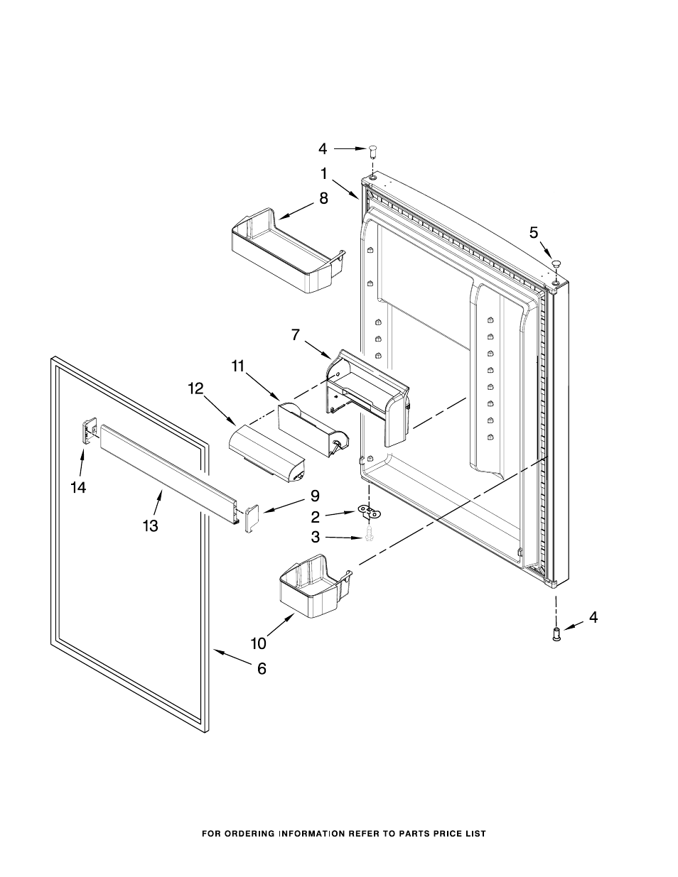 Refrigerator door, Refrigerator door parts | Whirlpool WRT771REYB User Manual | Page 7 / 14