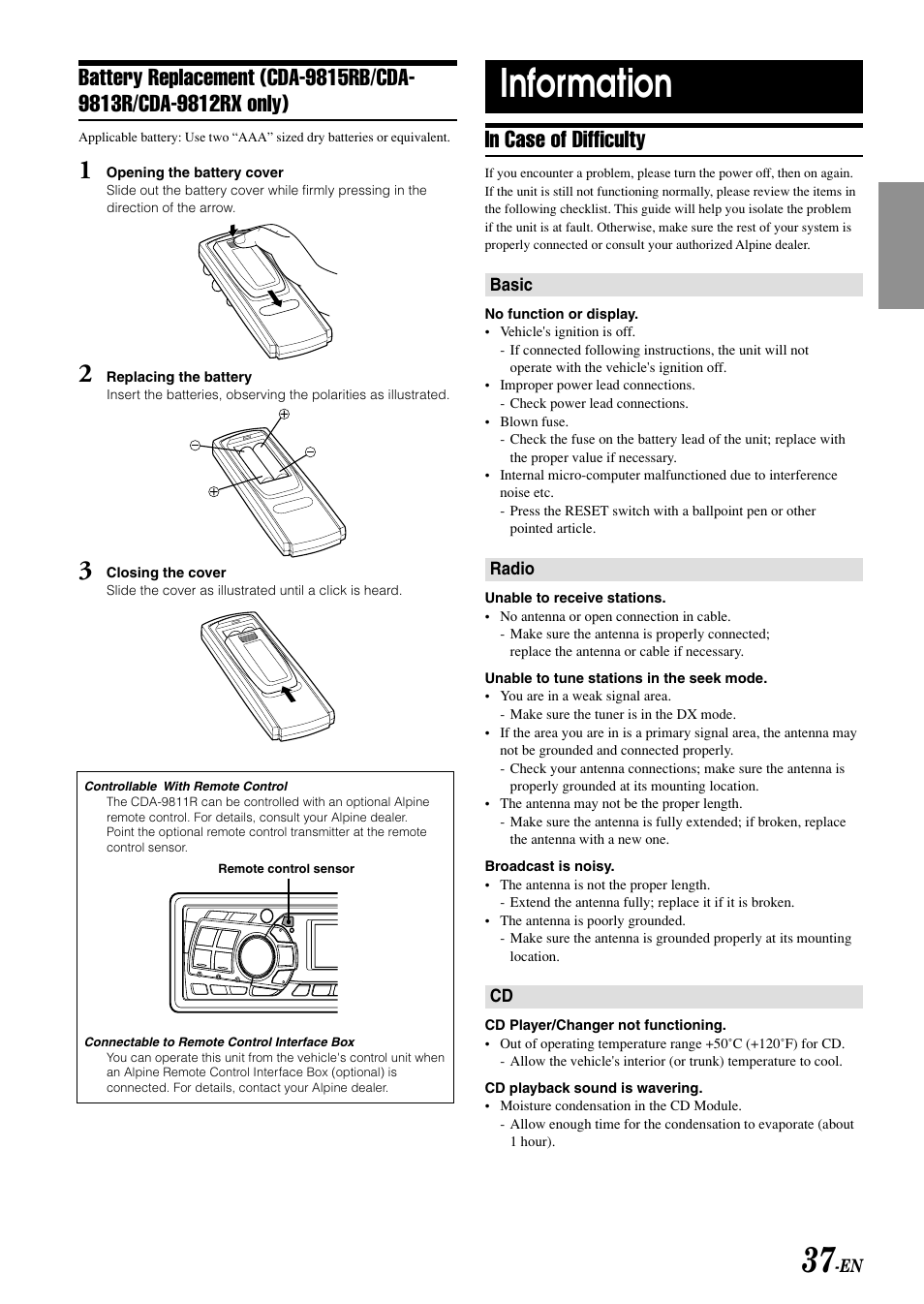 Information | Alpine CDA-9815RB User Manual | Page 39 / 48