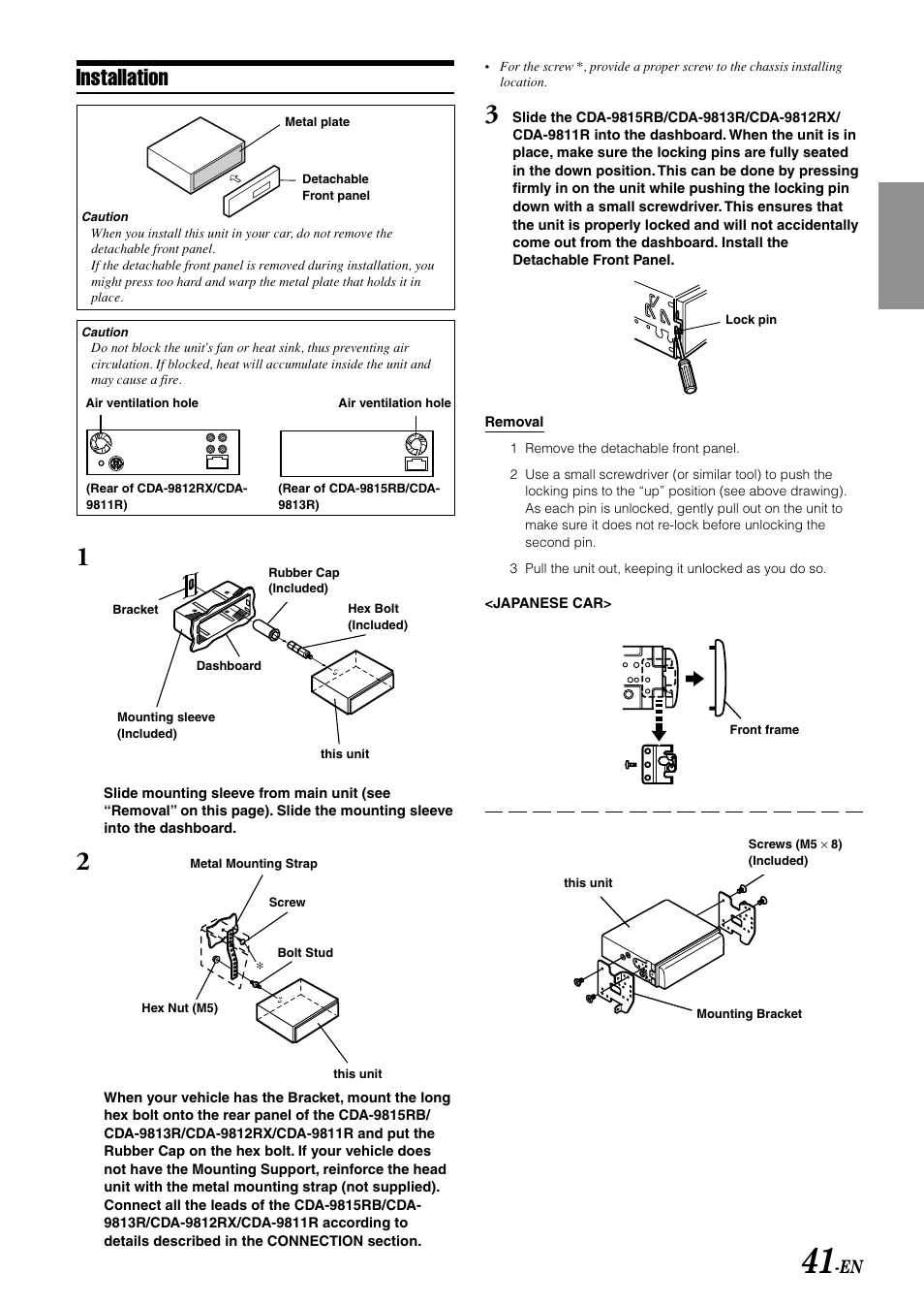 Installation | Alpine CDA-9815RB User Manual | Page 43 / 48