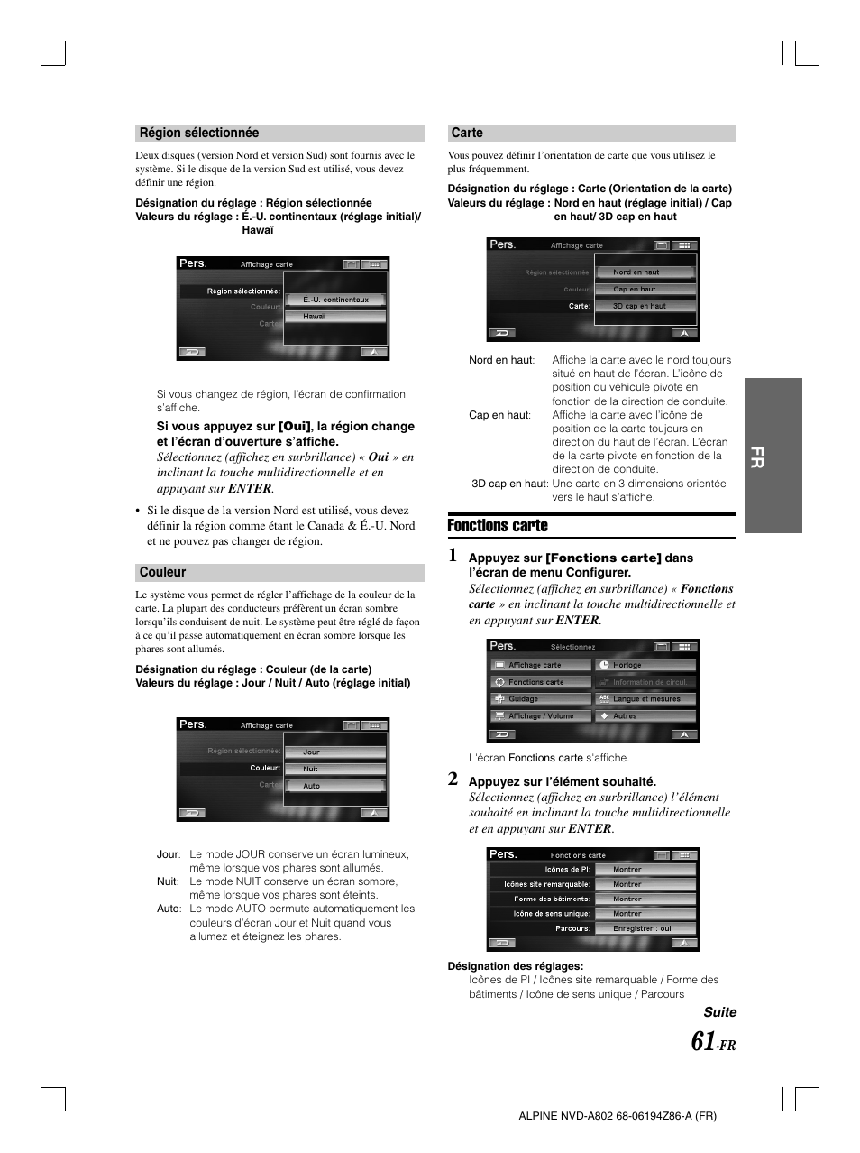 Fonctions carte | Alpine NVD-A802 User Manual | Page 146 / 252