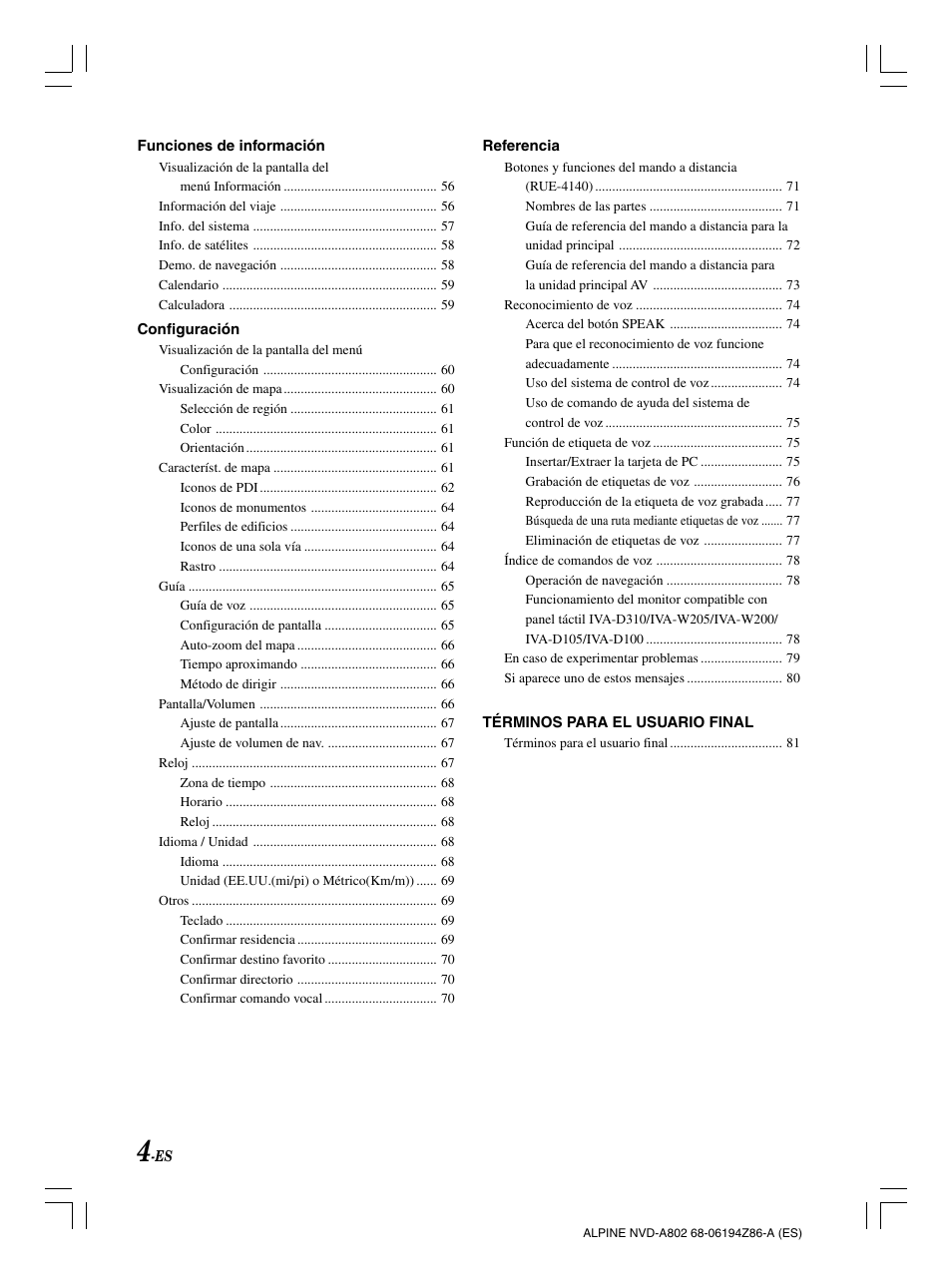 English | Alpine NVD-A802 User Manual | Page 171 / 252
