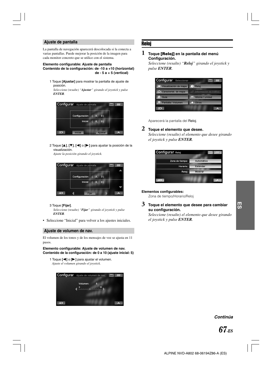 Reloj | Alpine NVD-A802 User Manual | Page 234 / 252