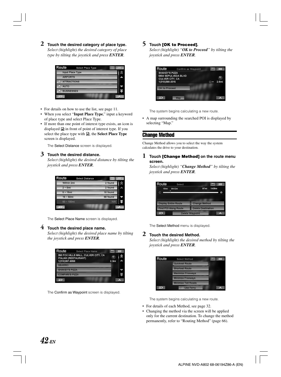 Change method | Alpine NVD-A802 User Manual | Page 45 / 252