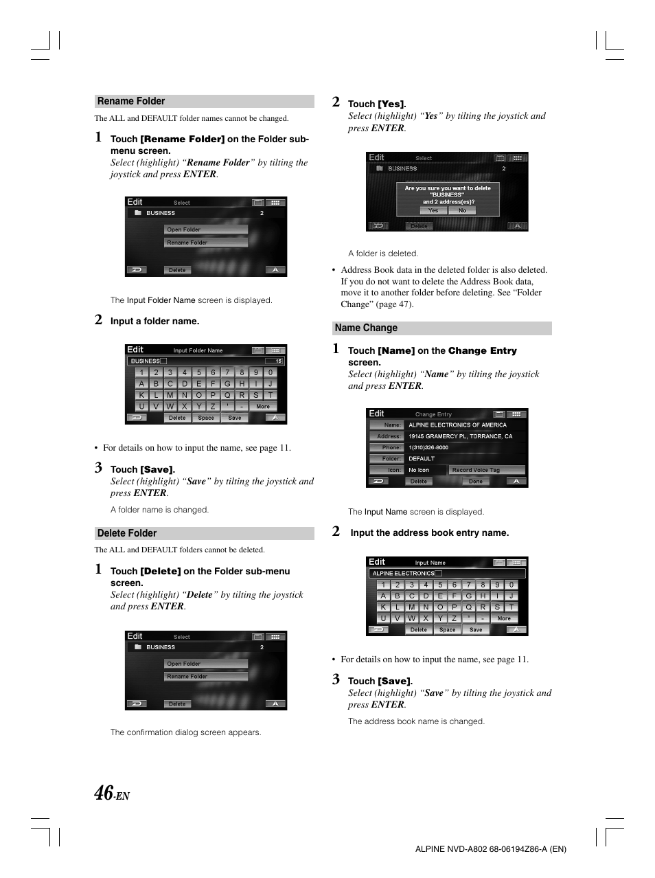 Alpine NVD-A802 User Manual | Page 49 / 252