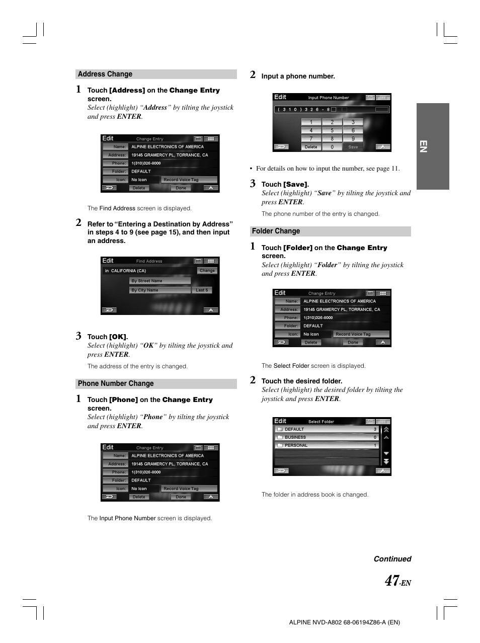 Alpine NVD-A802 User Manual | Page 50 / 252