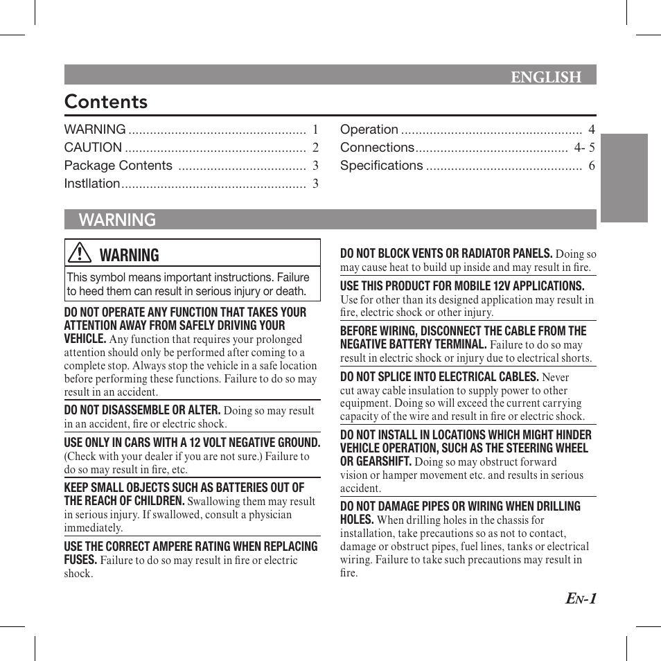Alpine TUA-T550HD User Manual | Page 3 / 24