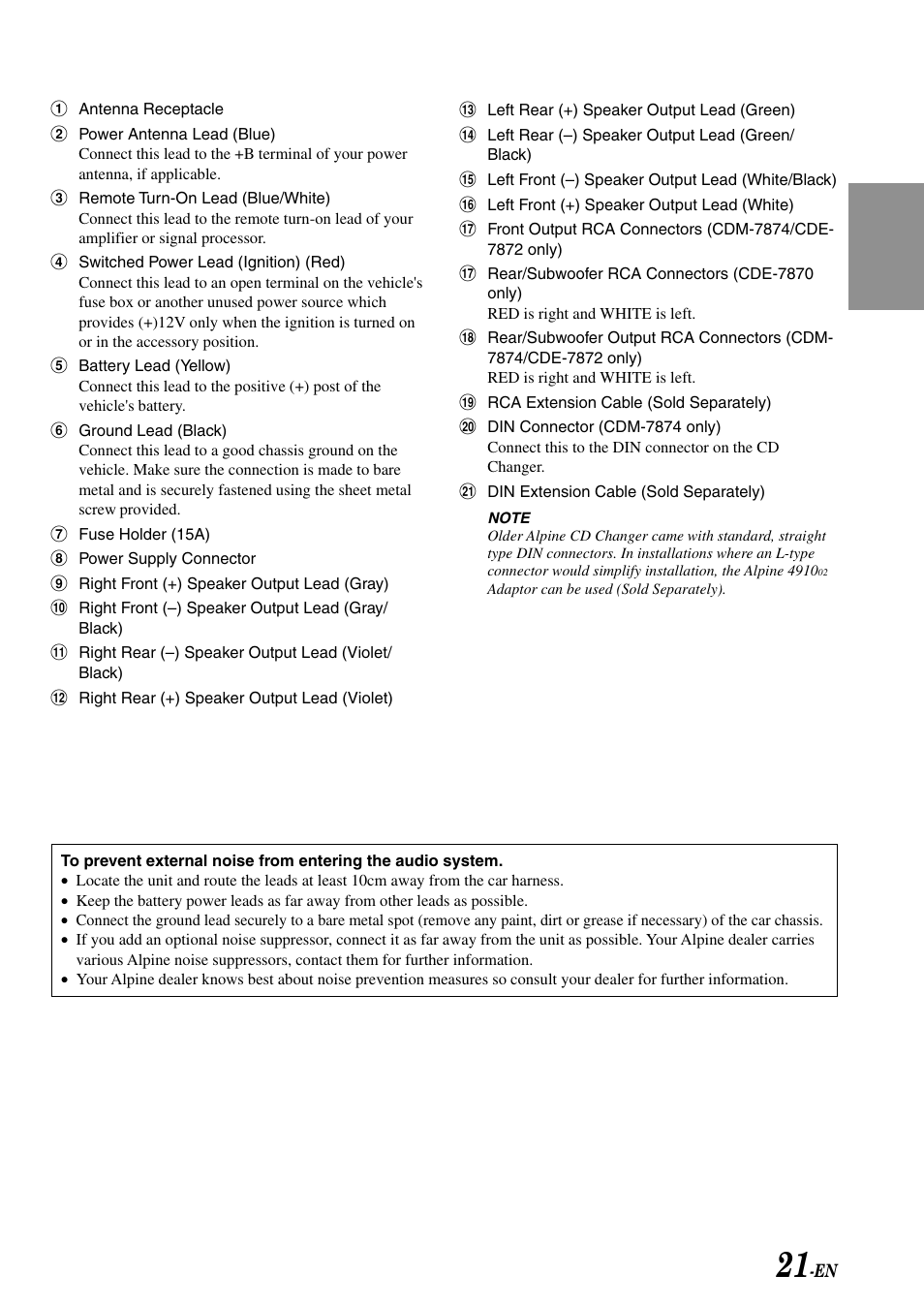 Alpine CDM-7874 User Manual | Page 23 / 26