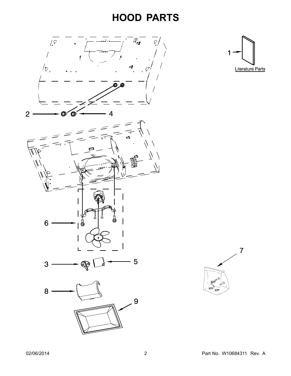 Hood parts | Whirlpool UXT4030ADS User Manual | Page 2 / 3