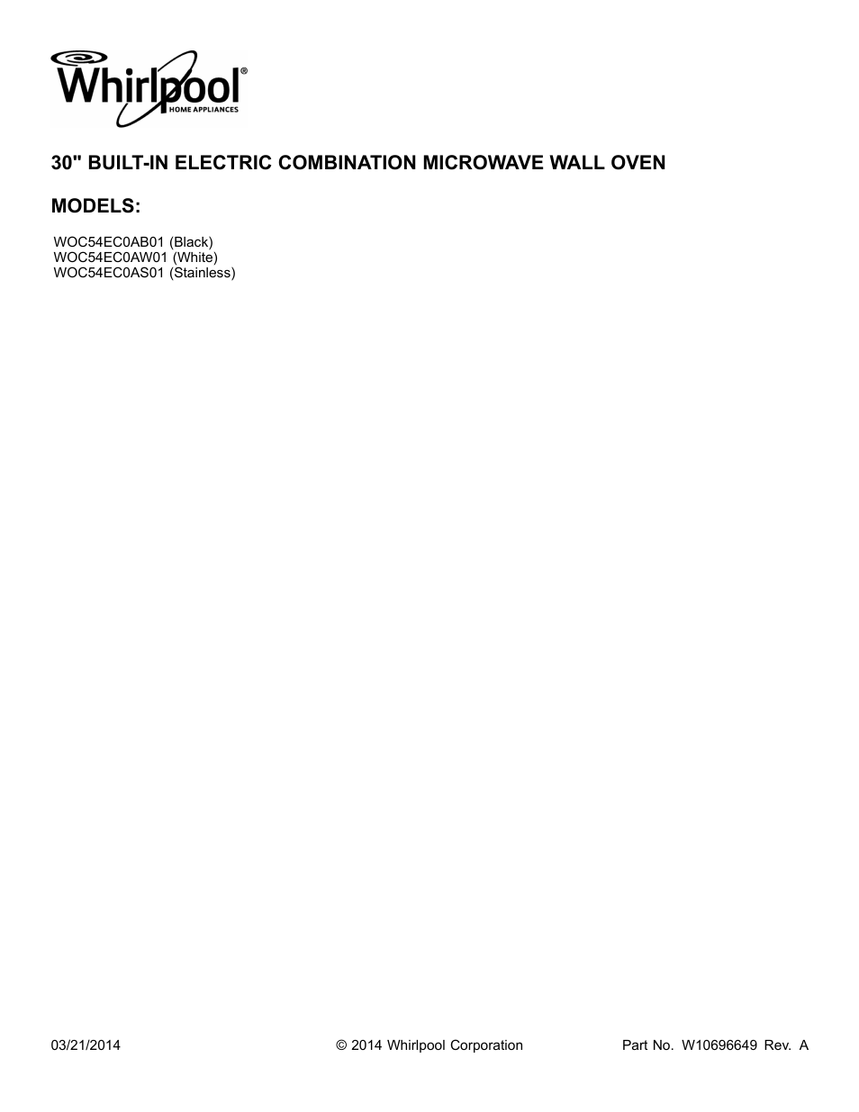 Whirlpool WOC54EC0AS User Manual | 18 pages