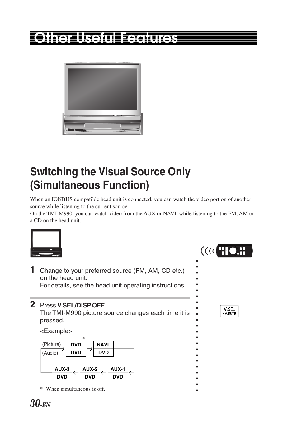 Other useful features | Alpine TMI-M990 User Manual | Page 34 / 68