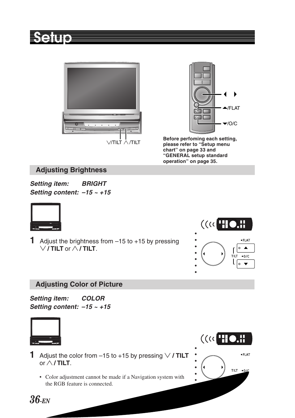 Setup | Alpine TMI-M990 User Manual | Page 40 / 68