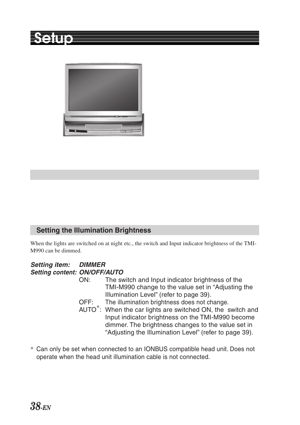 Setup | Alpine TMI-M990 User Manual | Page 42 / 68