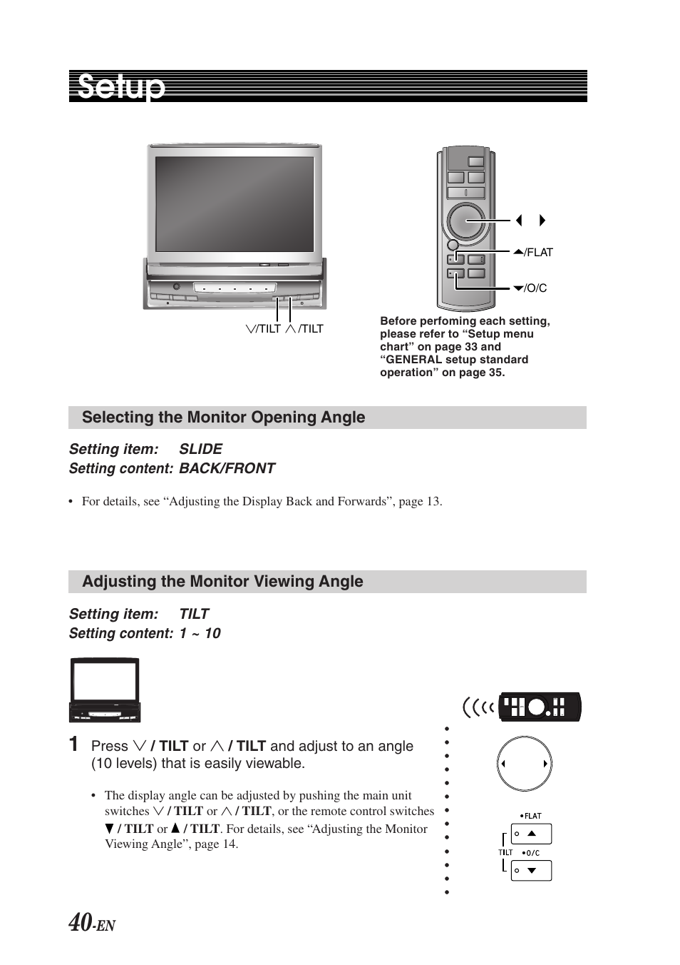 Setup | Alpine TMI-M990 User Manual | Page 44 / 68