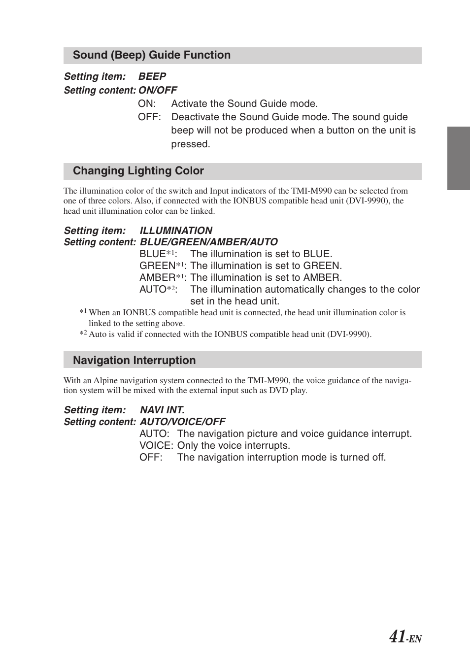 Alpine TMI-M990 User Manual | Page 45 / 68