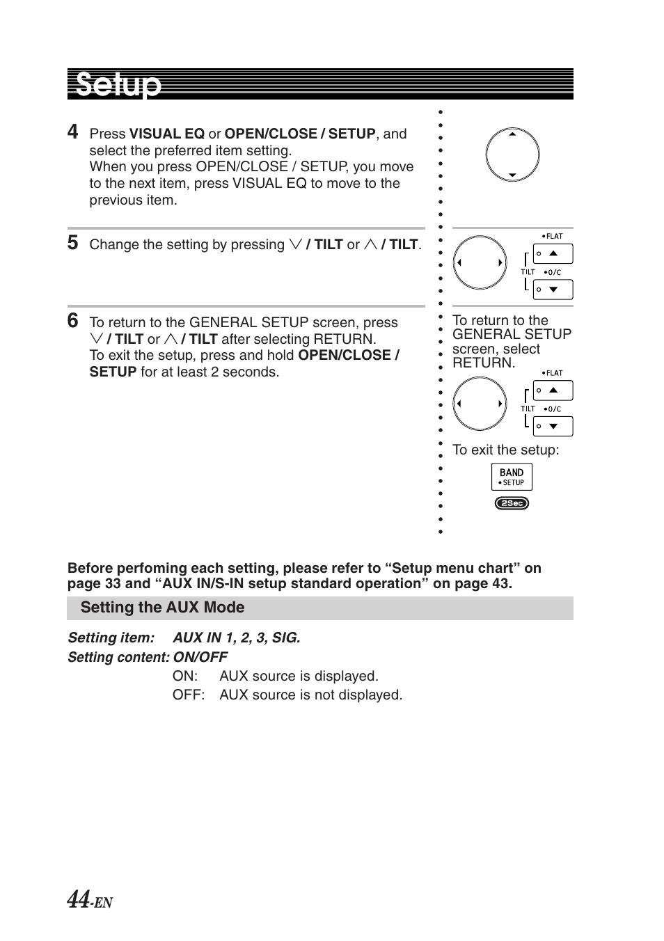 Setup | Alpine TMI-M990 User Manual | Page 48 / 68