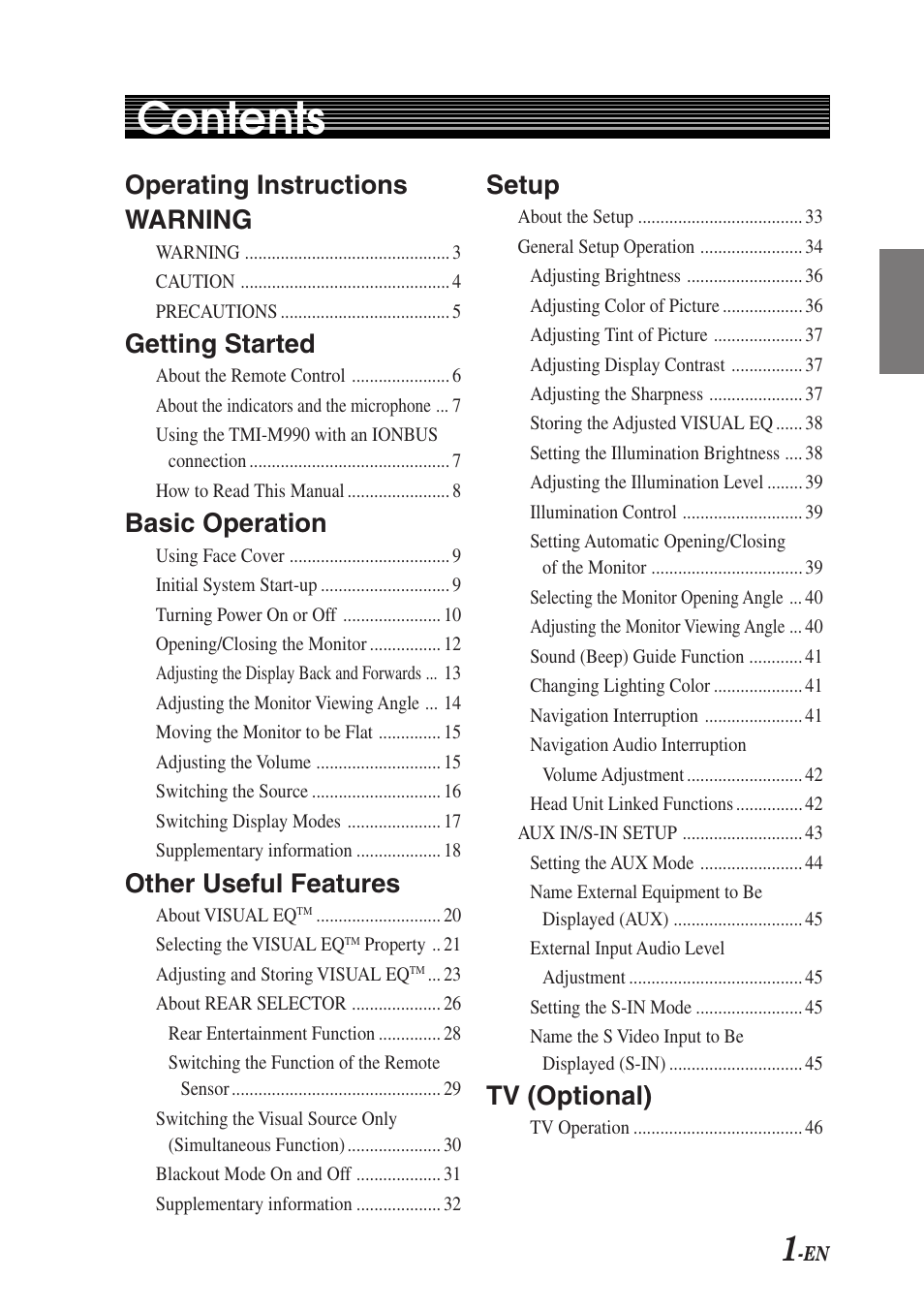 Alpine TMI-M990 User Manual | Page 5 / 68