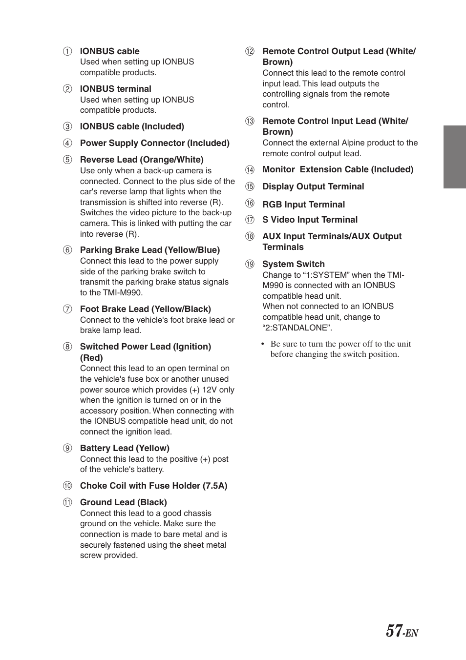 Alpine TMI-M990 User Manual | Page 61 / 68