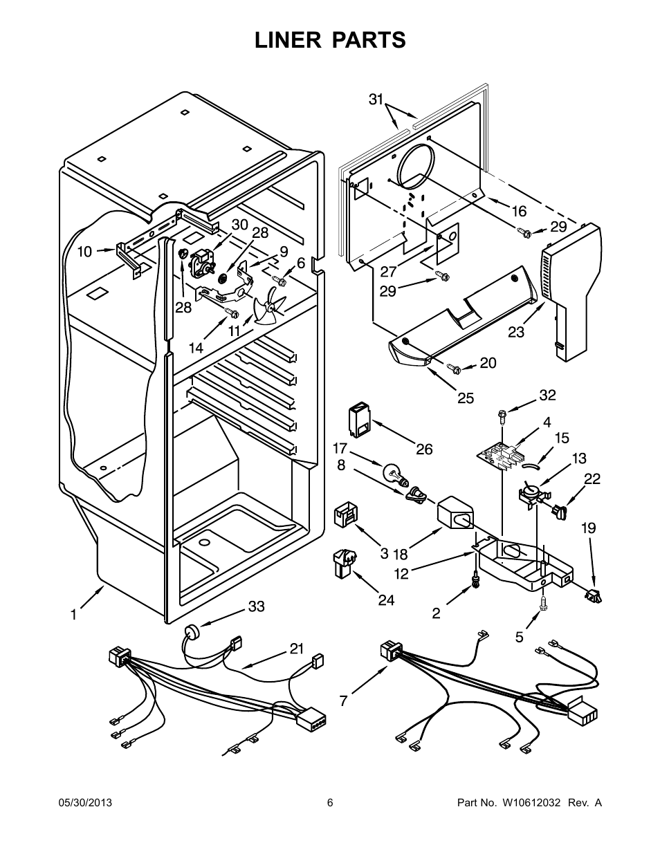 Liner, Liner parts | Whirlpool W8TXNWMBQ User Manual | Page 6 / 14