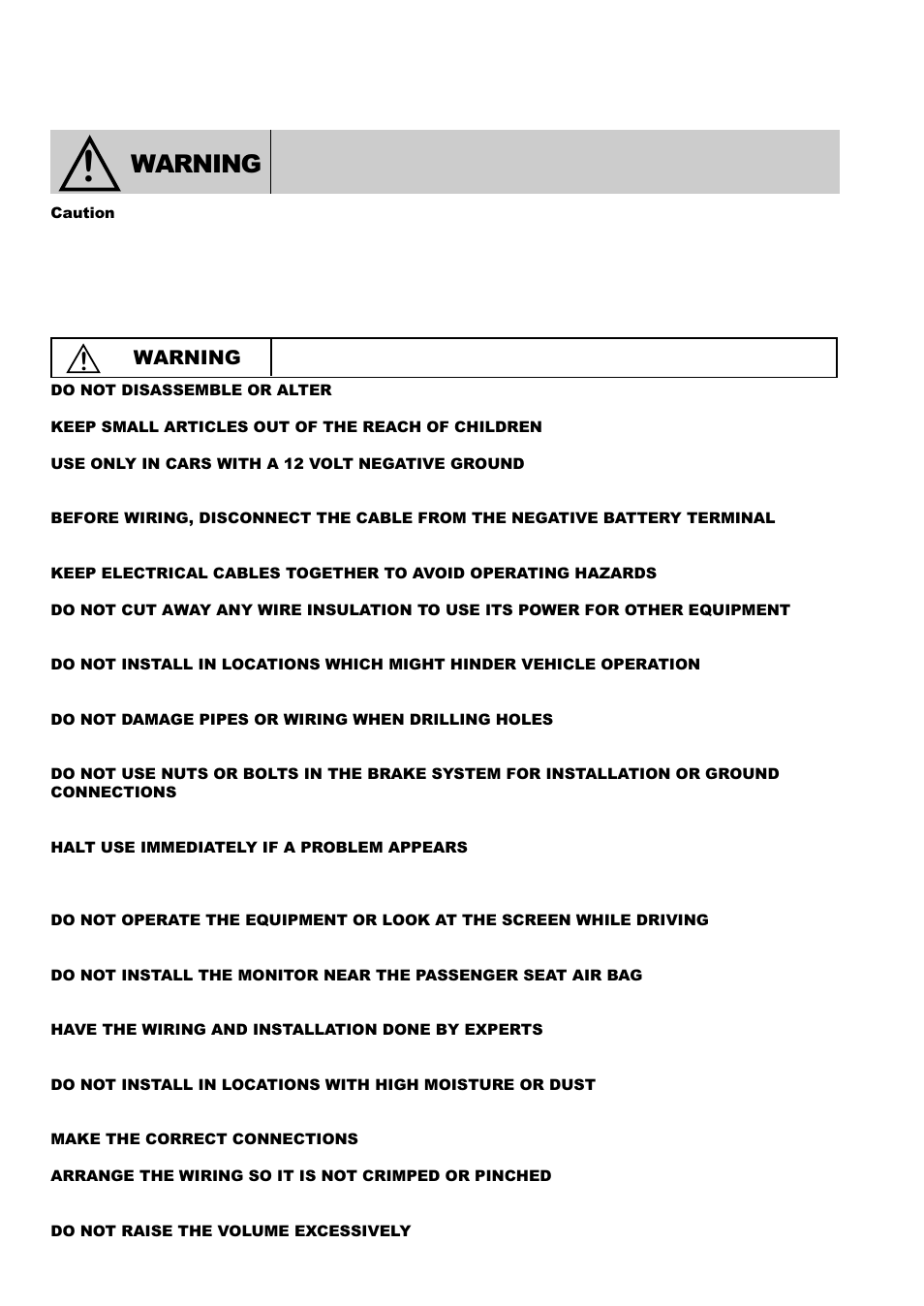 Warning | Alpine TMX-R680A User Manual | Page 3 / 16