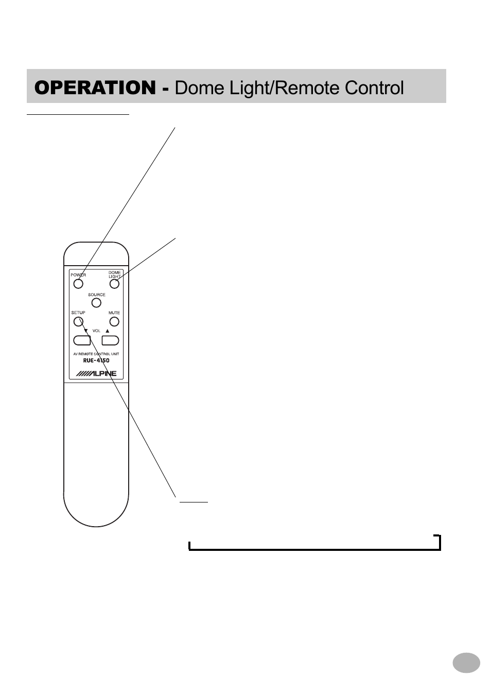 Operation - dome light/remote control | Alpine TMX-R680A User Manual | Page 7 / 16