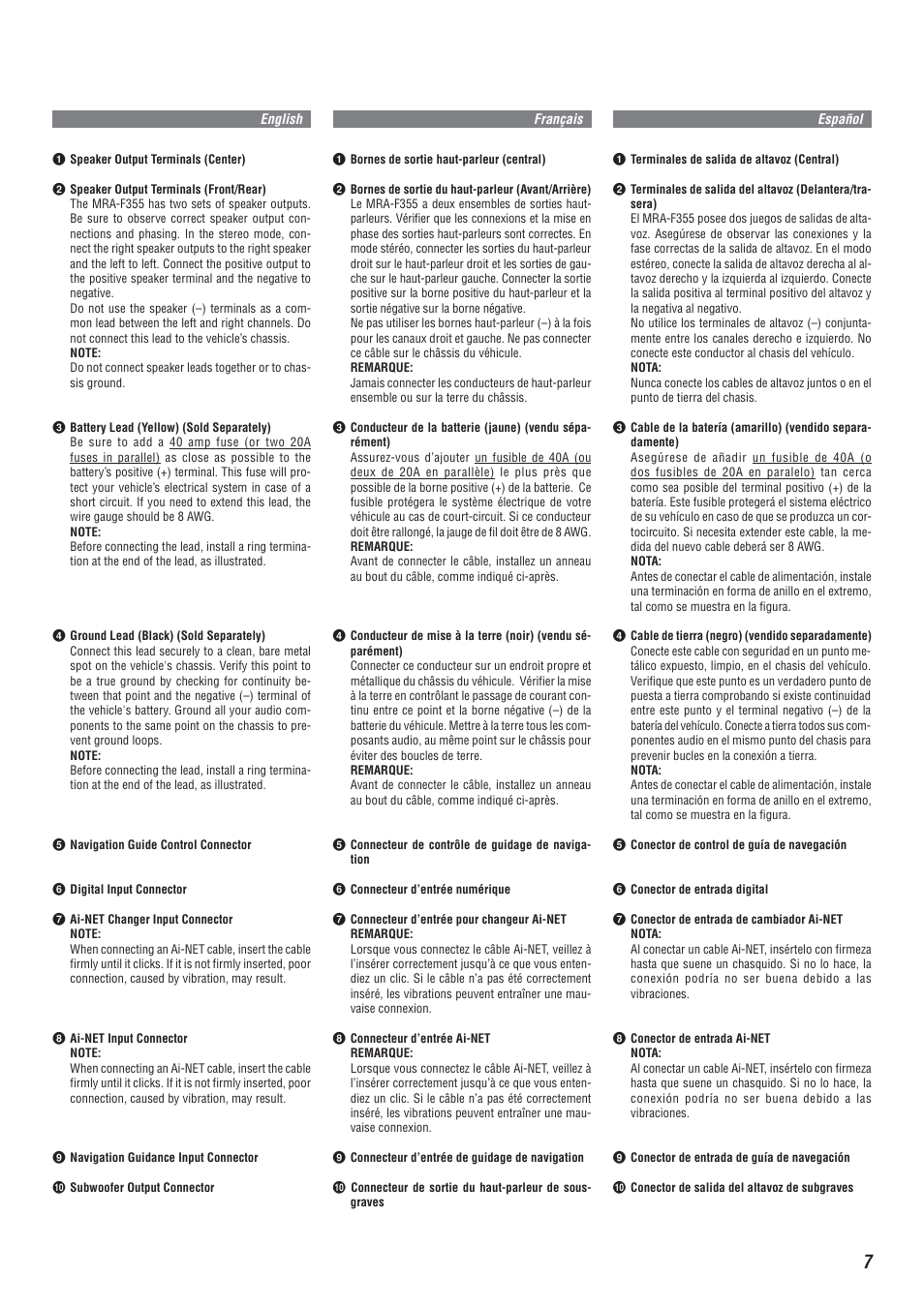 Alpine MRA-F355 User Manual | Page 7 / 16