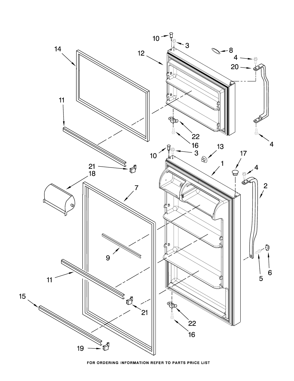 Door, Door parts | Whirlpool W8TXEGFYQ User Manual | Page 3 / 10