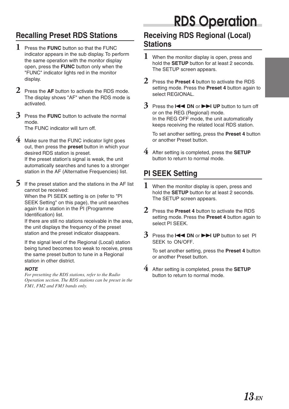 Rds operation | Alpine CVA-1003R User Manual | Page 15 / 58
