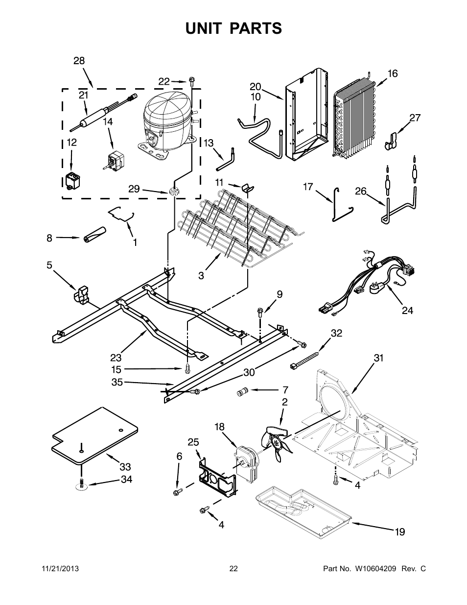 Unit, Unit parts | Whirlpool WRS325FDAM User Manual | Page 22 / 26