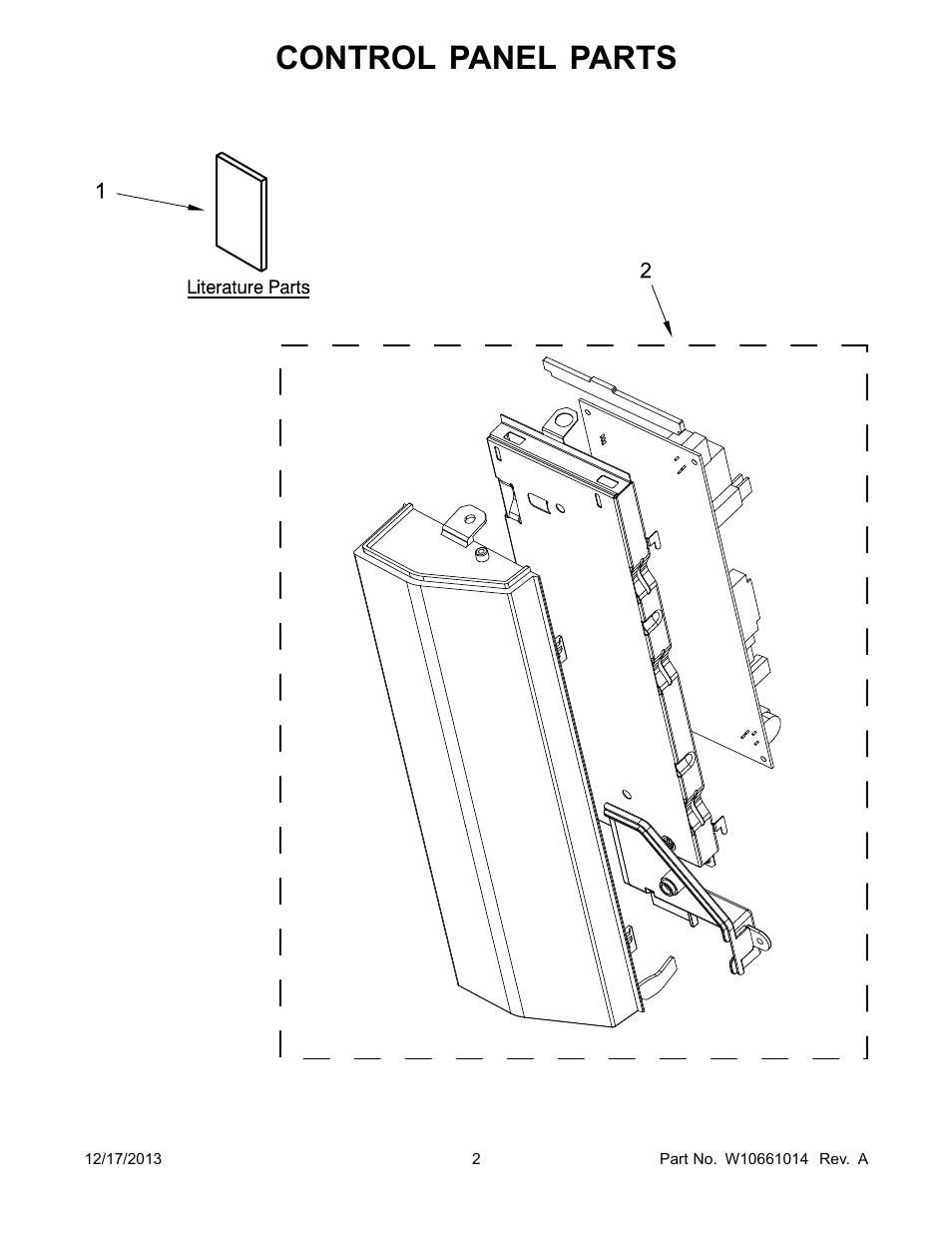 Control panel, Control panel parts | Whirlpool WMH76719CS User Manual | Page 2 / 13