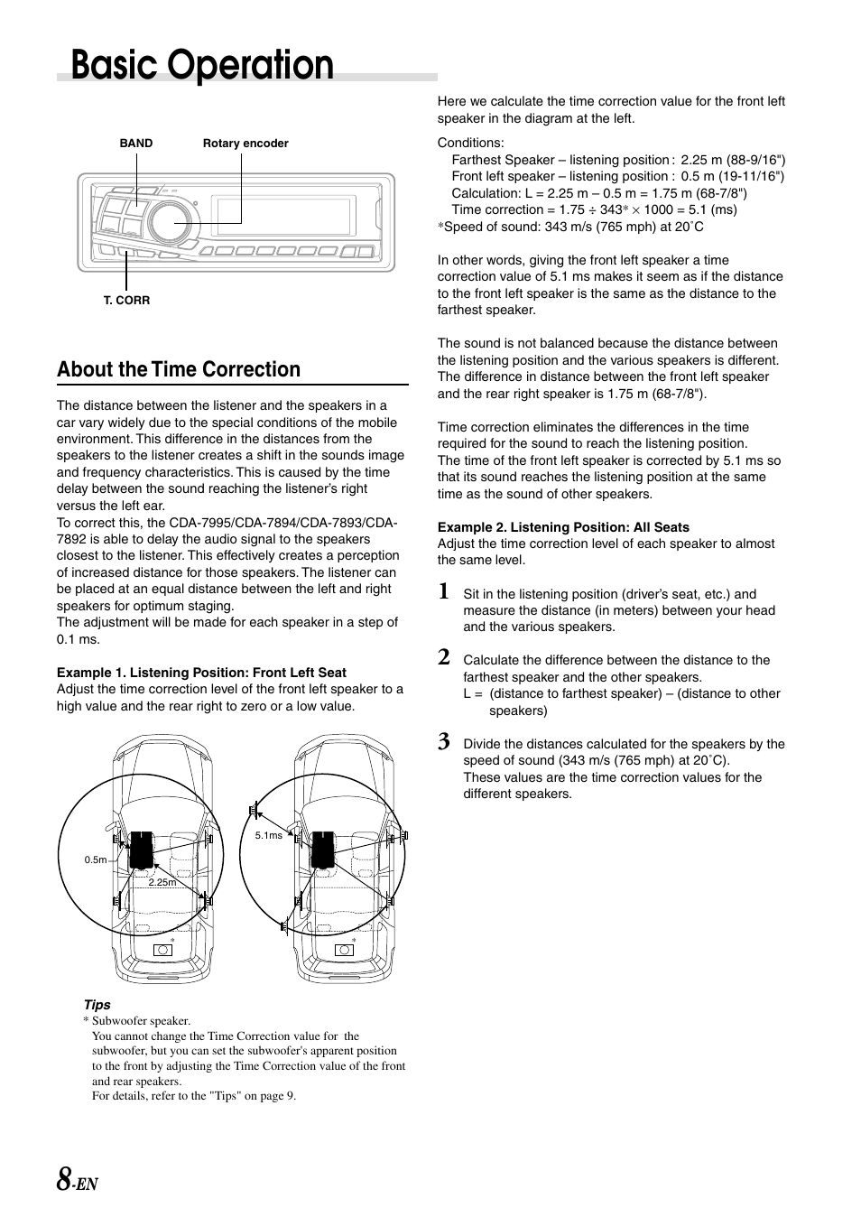 Basic operation, About the time correction | Alpine CDA-7892 User Manual | Page 10 / 43