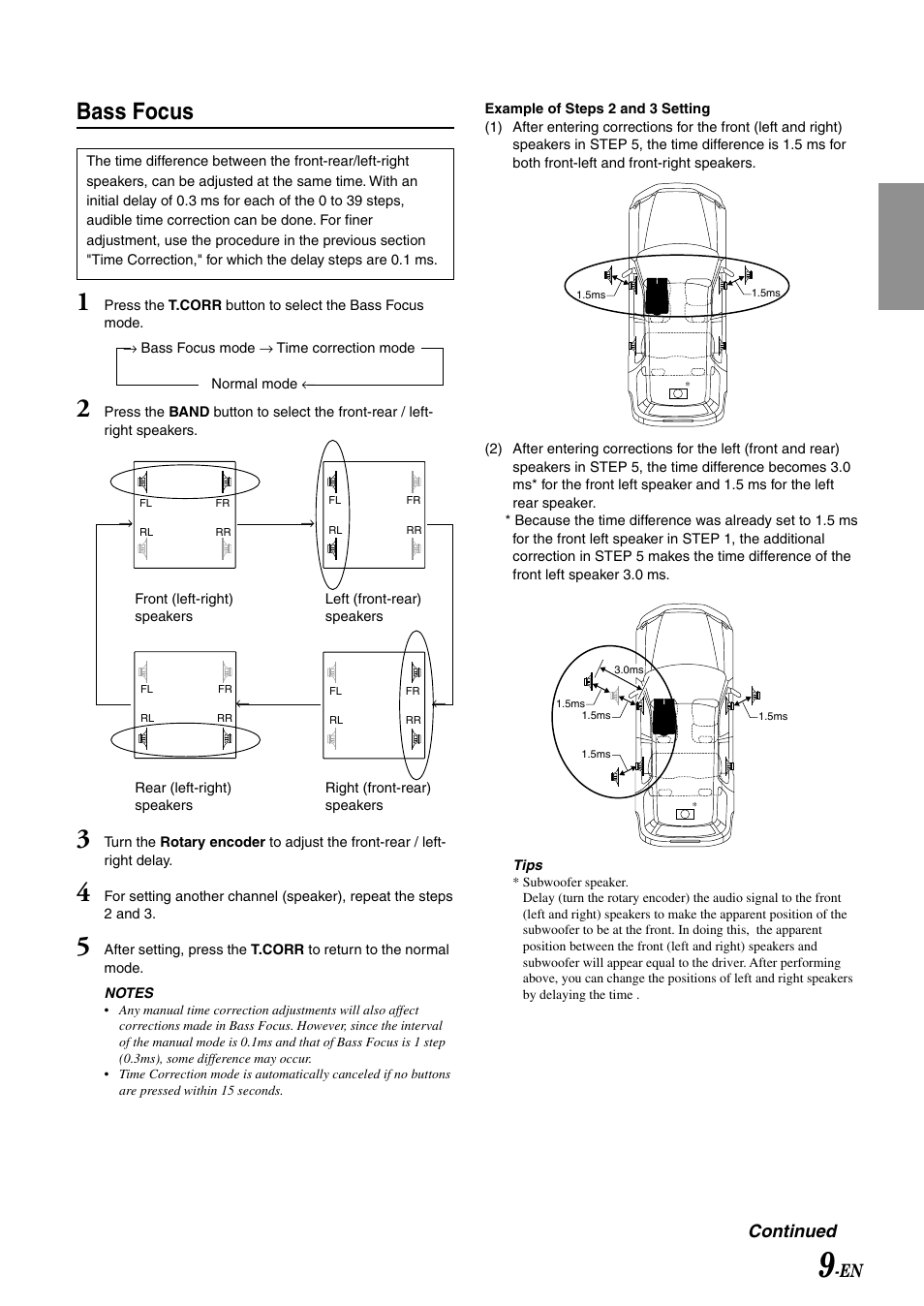 Bass focus, Continued | Alpine CDA-7892 User Manual | Page 11 / 43